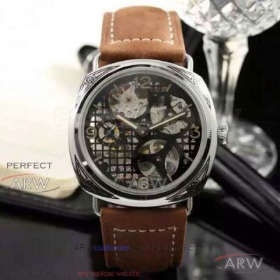 Swiss Copy Panerai Luminor 1950 Skeleton Tourbillon 46 MM 6497 Automatic Watch - Secure Payment